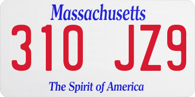 MA license plate 310JZ9