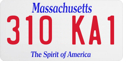 MA license plate 310KA1