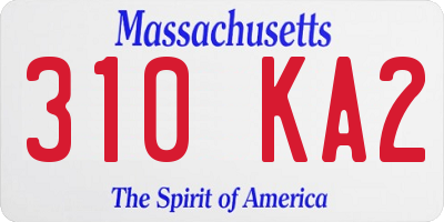MA license plate 310KA2
