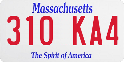 MA license plate 310KA4