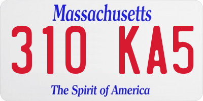 MA license plate 310KA5