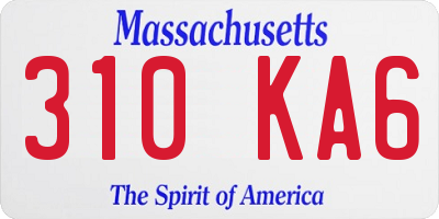 MA license plate 310KA6