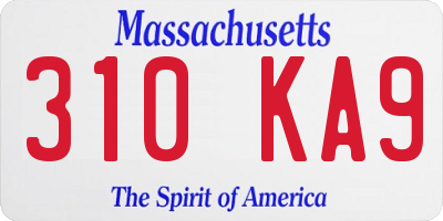 MA license plate 310KA9