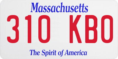 MA license plate 310KB0