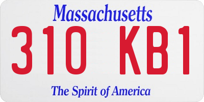 MA license plate 310KB1