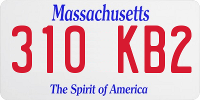 MA license plate 310KB2