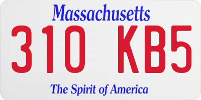 MA license plate 310KB5