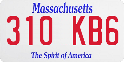 MA license plate 310KB6