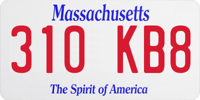 MA license plate 310KB8