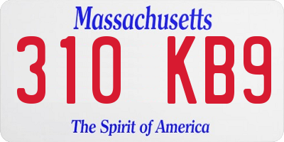 MA license plate 310KB9