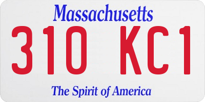 MA license plate 310KC1