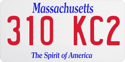 MA license plate 310KC2