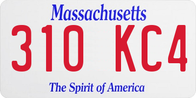 MA license plate 310KC4
