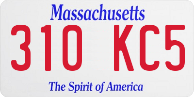MA license plate 310KC5