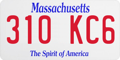 MA license plate 310KC6
