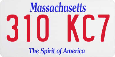 MA license plate 310KC7