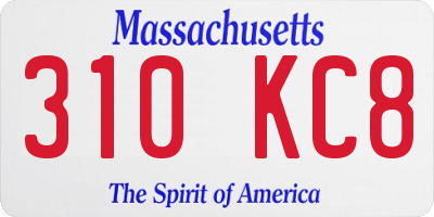 MA license plate 310KC8
