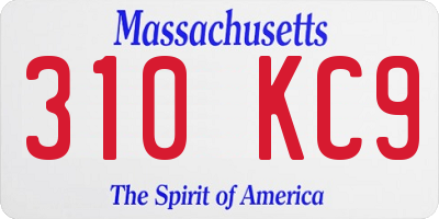 MA license plate 310KC9