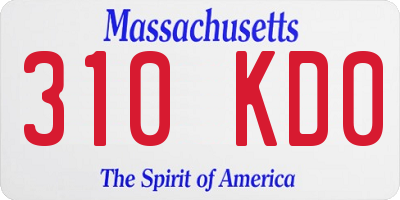 MA license plate 310KD0