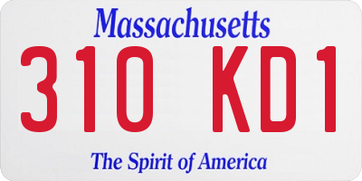 MA license plate 310KD1