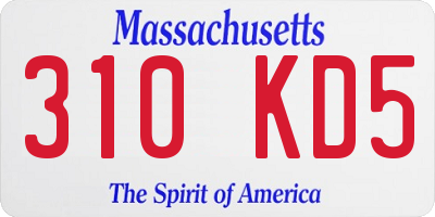 MA license plate 310KD5