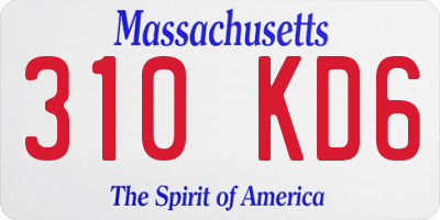 MA license plate 310KD6
