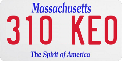 MA license plate 310KE0