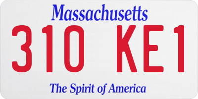MA license plate 310KE1
