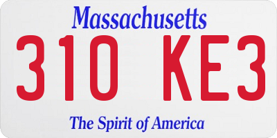 MA license plate 310KE3