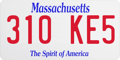 MA license plate 310KE5