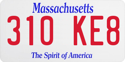 MA license plate 310KE8
