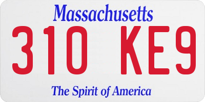 MA license plate 310KE9