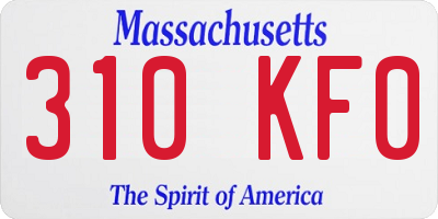 MA license plate 310KF0