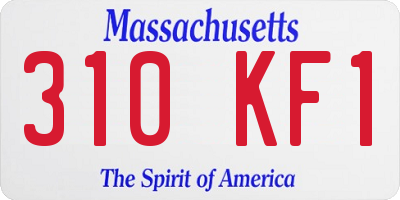 MA license plate 310KF1