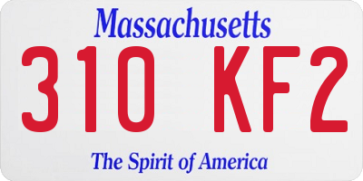 MA license plate 310KF2