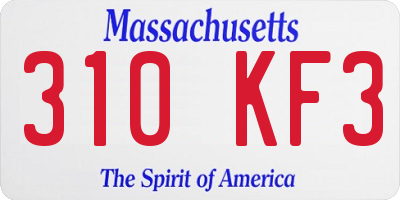 MA license plate 310KF3