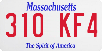 MA license plate 310KF4