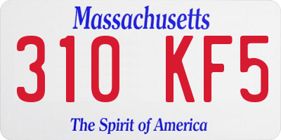MA license plate 310KF5