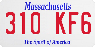 MA license plate 310KF6