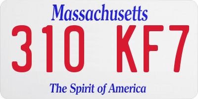 MA license plate 310KF7
