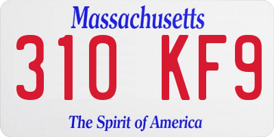 MA license plate 310KF9