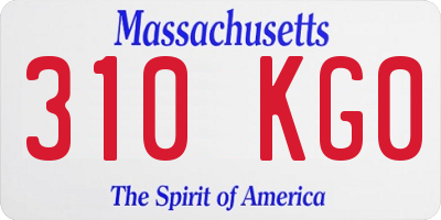 MA license plate 310KG0