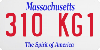 MA license plate 310KG1