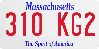 MA license plate 310KG2