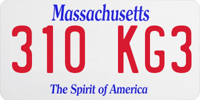 MA license plate 310KG3