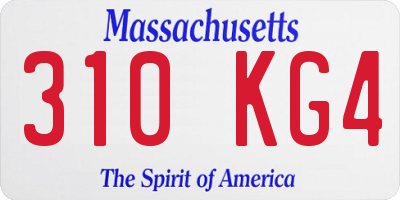 MA license plate 310KG4
