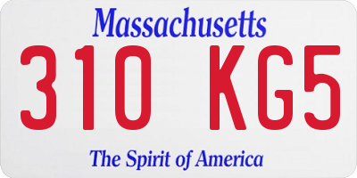 MA license plate 310KG5