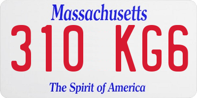 MA license plate 310KG6