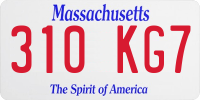 MA license plate 310KG7