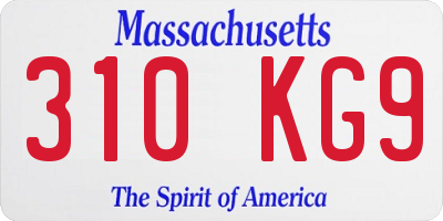 MA license plate 310KG9